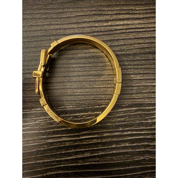 MICHAEL KORS Buckle Enamel Bangle Orange-Goldtone Bracelet - Picture 3 of 6